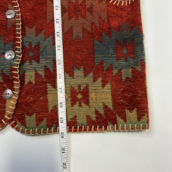 Rhonda Stark Vest Women’s Size Small Southwestern Aztec Tribal Button Front - Picture 9 of 11